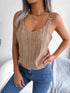 'Raya' Openwork Knit Tank Top - Celes Fashion